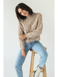  Укороченный свитер фактурной вязки Figo - бежевый цвет, M (есть размеры)