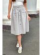  Модная юбка-миди с накладными карманами LUREX - серый цвет, M (есть размеры)