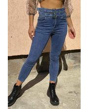 Джинсы, брюки  Облегающие женские джинсы с вшитым ремнем M-M - джинс цвет, S (есть размеры) фото