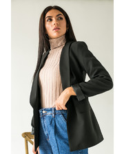 Жакеты и пальто  Классический стильный пиджак без пуговиц LUREX - черный цвет, L (есть размеры) фото