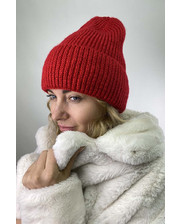 Головні убори  Теплая трикотажная шапка с отворотом LUREX - красный цвет, M (есть размеры) фото