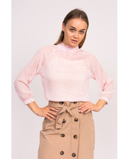 Блузки  Стильная блузка с жемчугом LUREX - пудра цвет, S (есть размеры) фото