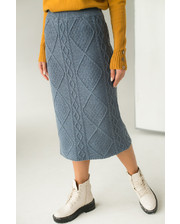 Юбки  Теплая вязаная юбка LUREX - серый цвет, S (есть размеры) фото