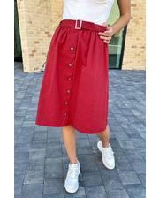 Юбки  Стильная юбка миди на пуговицах LUREX - бордо цвет, M (есть размеры) фото