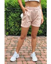 Шорты  Летние женские шорты с поясом YJX - пудра цвет, S (есть размеры) фото