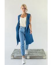 Кардиганы  Женская жилетка интересного кроя P-M - джинс цвет, XL/XXL (есть размеры) фото
