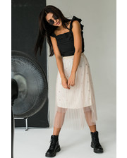 Юбки  Фатиновая юбка с блестками LUREX - кофейный цвет, S (есть размеры) фото