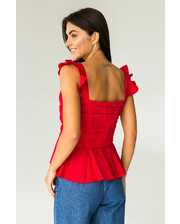 Блузки  Элегантная летняя блузка QJBM - красный цвет, M (есть размеры) фото