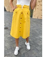 Юбки  Летняя юбка миди с оригинальным поясом LUREX - желтый цвет, M (есть размеры) фото