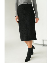 Юбки  Теплая вязаная юбка LUREX - черный цвет, S (есть размеры) фото