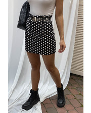 Юбки  Мини юбка в горох LUREX - черный цвет, M (есть размеры) фото