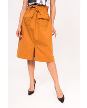 Юбки  Стильная юбка с накладными карманами LUREX - терракотовый цвет, M (есть размеры) фото