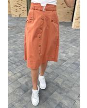 Спідниці  Летняя юбка миди с оригинальным поясом LUREX - св-коричн цвет, M (есть размеры) фото