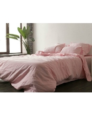 Постельное белье  Комплект постельного белья ТМ Комфорт-текстиль лен Розовый №1402 фото