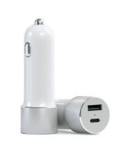 Satechi USB Car Charger with Type C Silver (ST-TCUCCS)