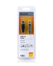 Belkin USB 2.0 (AM/ BM) 4.8м Black (F3U154CP4.8M)