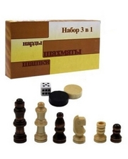  Набор настольных игр 3 в 1 (шахматы, шашки, нарды) W7721