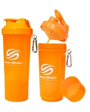 Smart Shake Шейкер 2-х камерный SmartShake Slim 500 мл neon orange