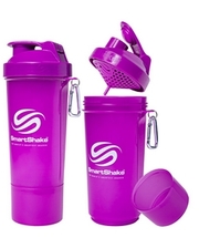 Smart Shake Шейкер 2-х камерный SmartShake Slim 500 мл neon purple