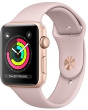 Apple Watch Series 3 (GPS) 42mm Gold Aluminum w. Pink Sand Sport B. - Gold (MQL22)