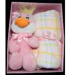 Arya Плед с игрушкой Duck (pink) 75x75